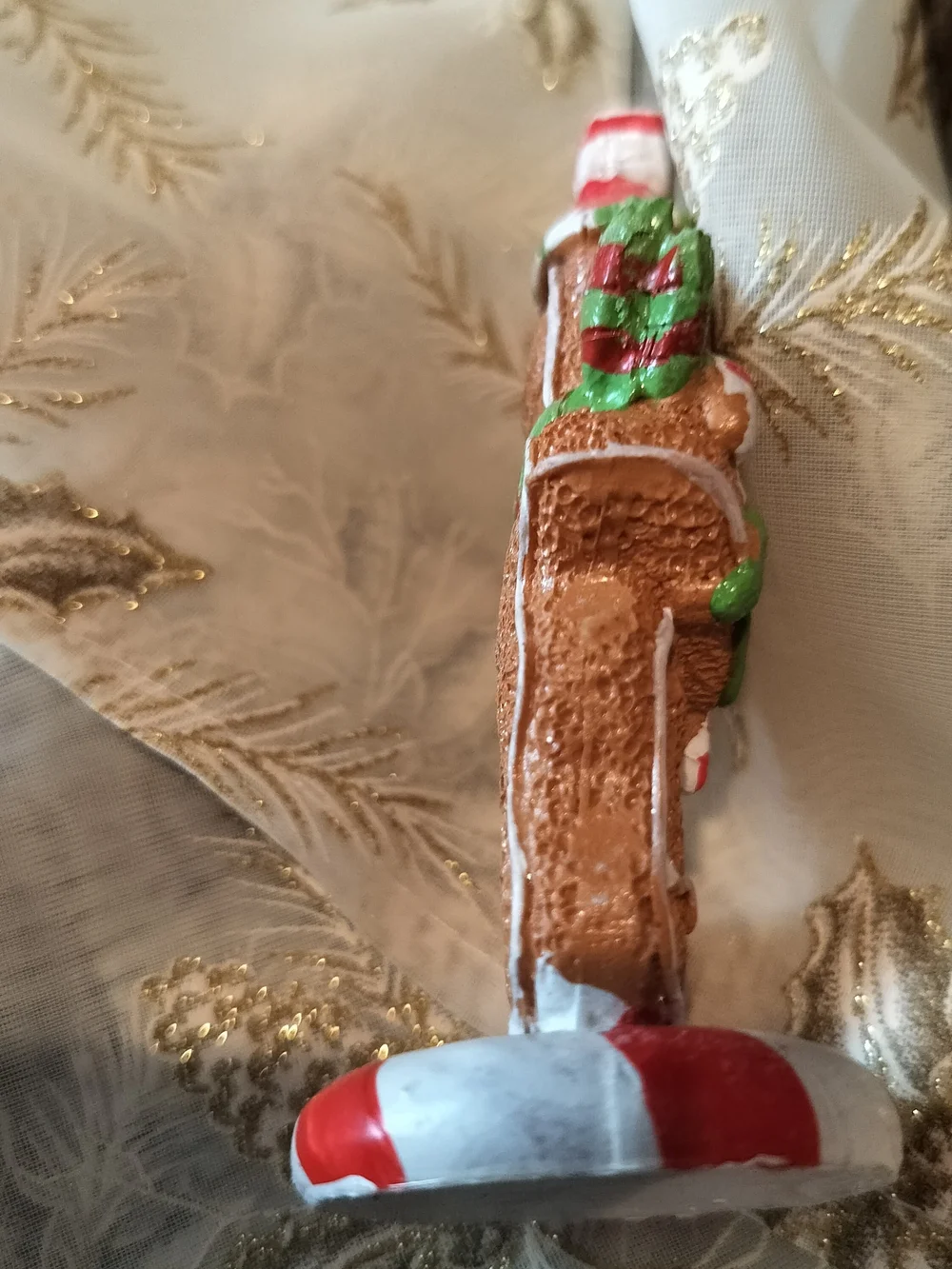 Festive Gingerbread Man Holiday Photo/Note/Place Card Holder - Red, Green, White